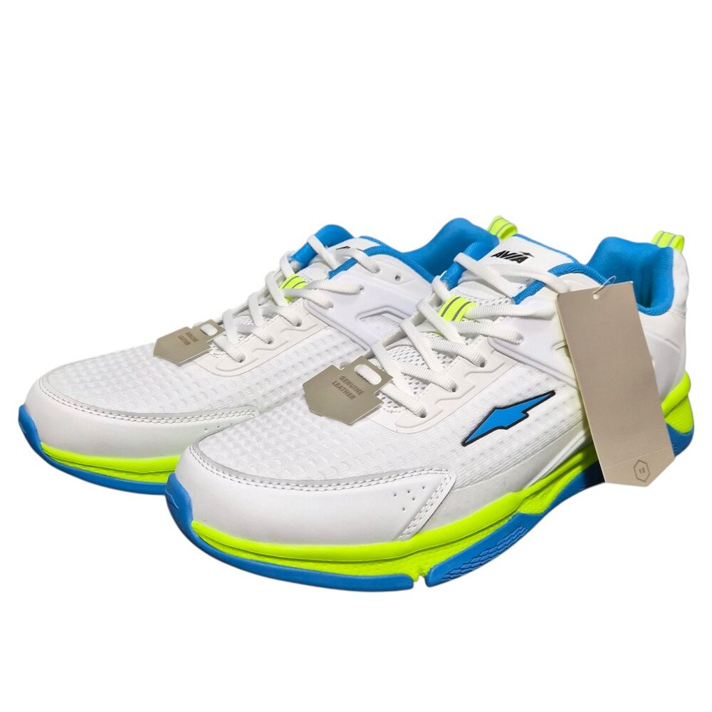 Avia Men's Reps Gym Trainer Sneaker Shoes Genuine Leader & Mesh Sz 13 White Blue